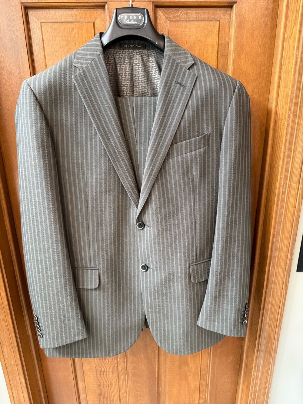 Corneliani Gray Pinstripe Two-Button Suit